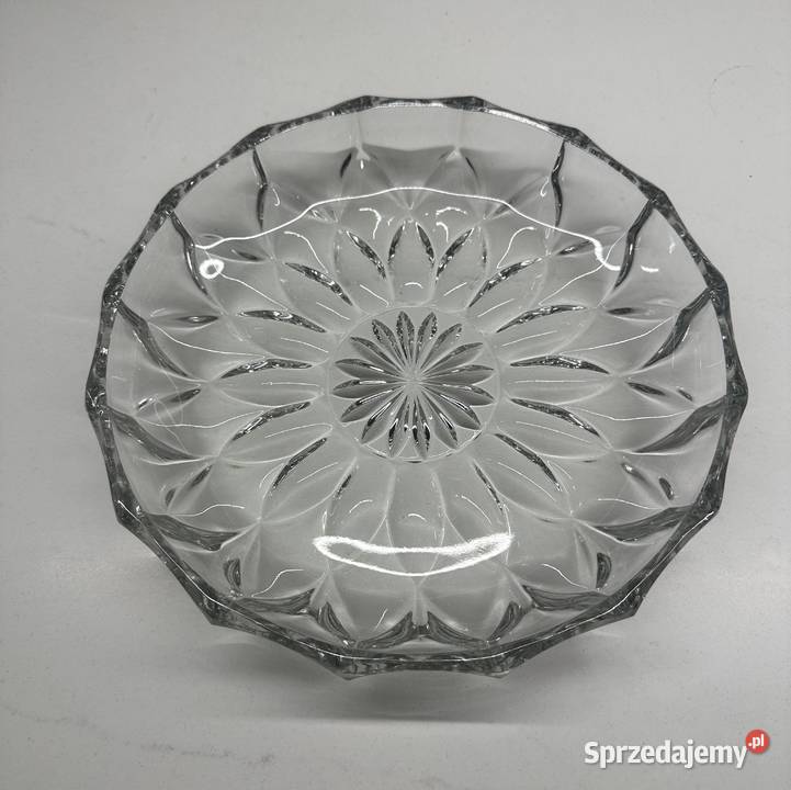 Talerz kryształowy z lat PRLu łódzkie Łódź