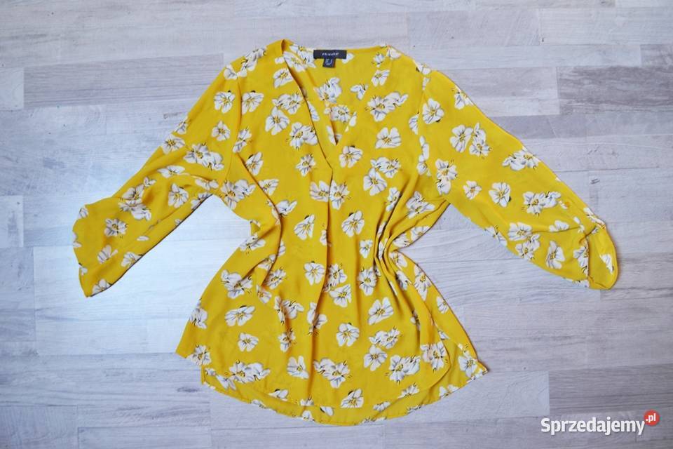 Primark bluzka koszulowa żółta w kwiaty L mazowieckie Płock