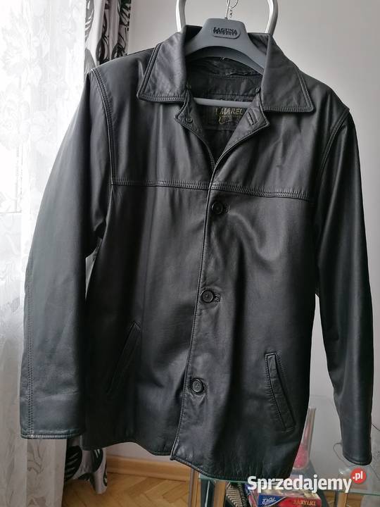 KURTKA SKÓRZANA MĘSKA CZARNA KLASYCZNA MAREL Łódź