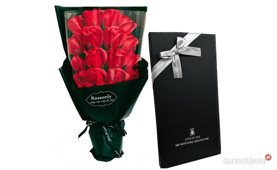 BUKIET sztucznych wiecznych róż PREZENT gratis