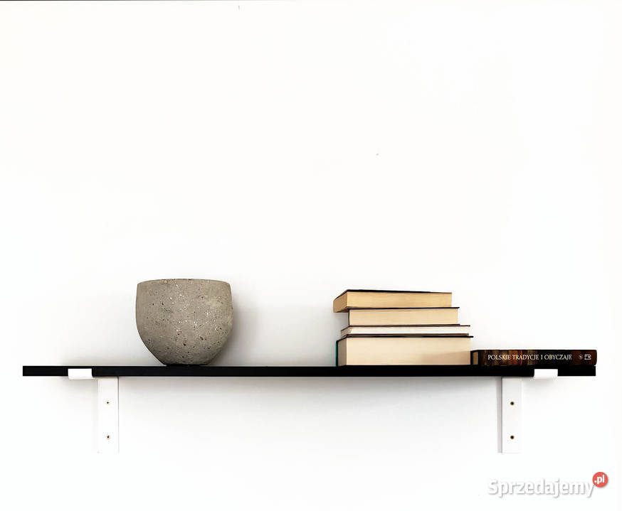 wisząca półka czarna na metalowych wspornikach wielkopolskie Poznań
