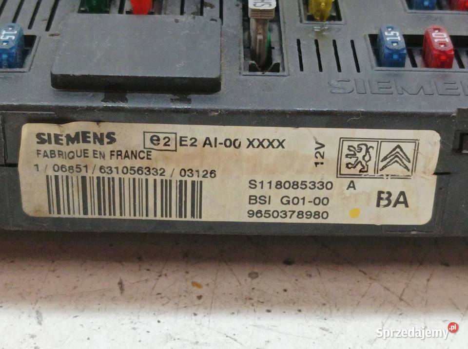 MODUŁ 9650378980 G0100 Citroen Xsara Picasso I Komputery