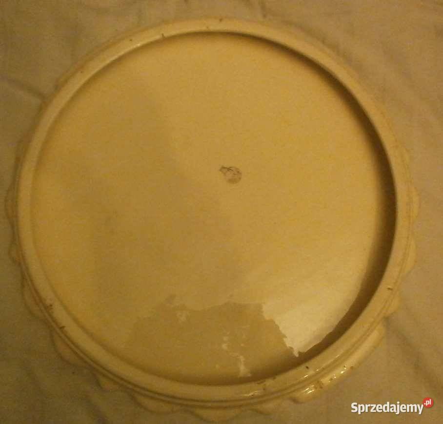 Duża Ciężka Stara Taca Ceramiczna z Niebieskimi sprzedam
