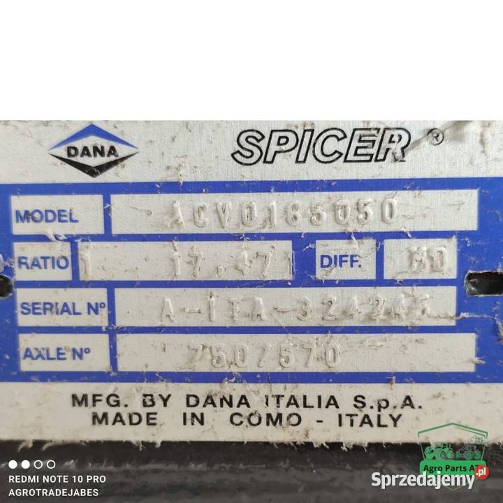 Przednia oś kompletna Valtra T214 DANA Spicer Ciechanowiec sprzedam