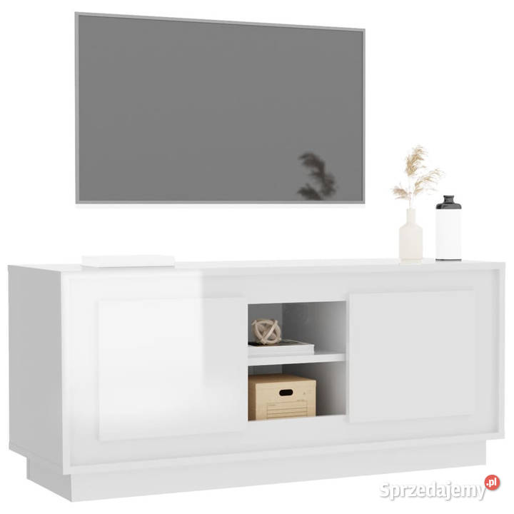 Szafka pod TV wysoki połysk biała 102x35x45 Warszawa