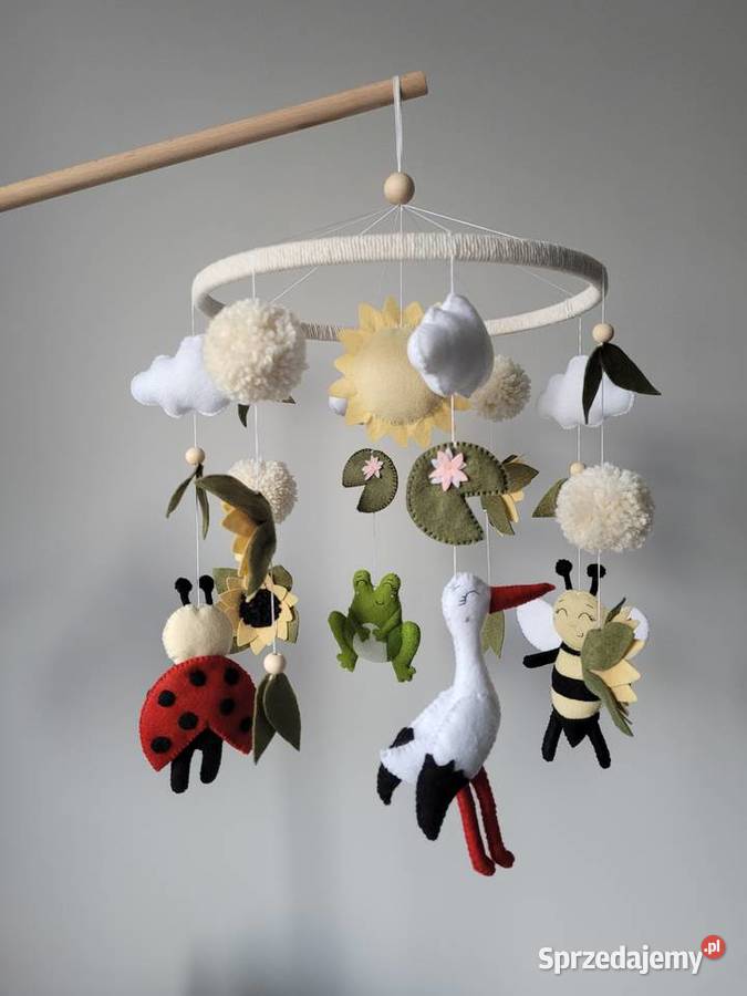 Karuzela do łóżeczka Słoneczna łąka żabka bocian