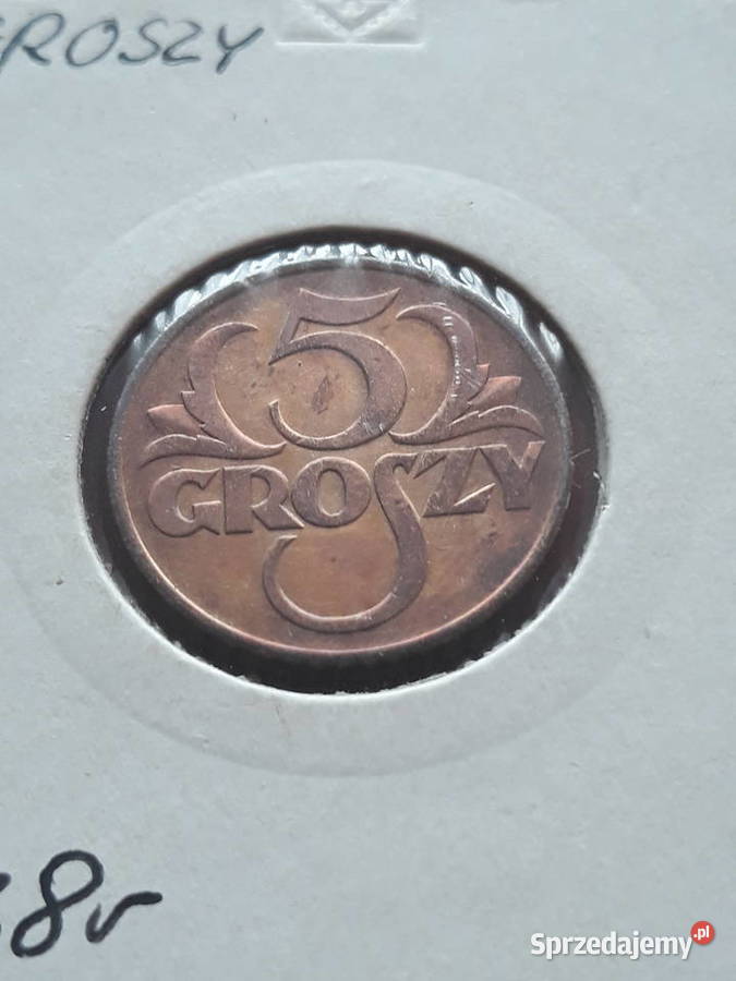 5 Groszy 1938 r Śliczne J Konin
