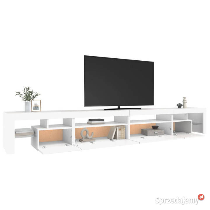 Szafka pod TV z oświetleniem LED biała Warszawa