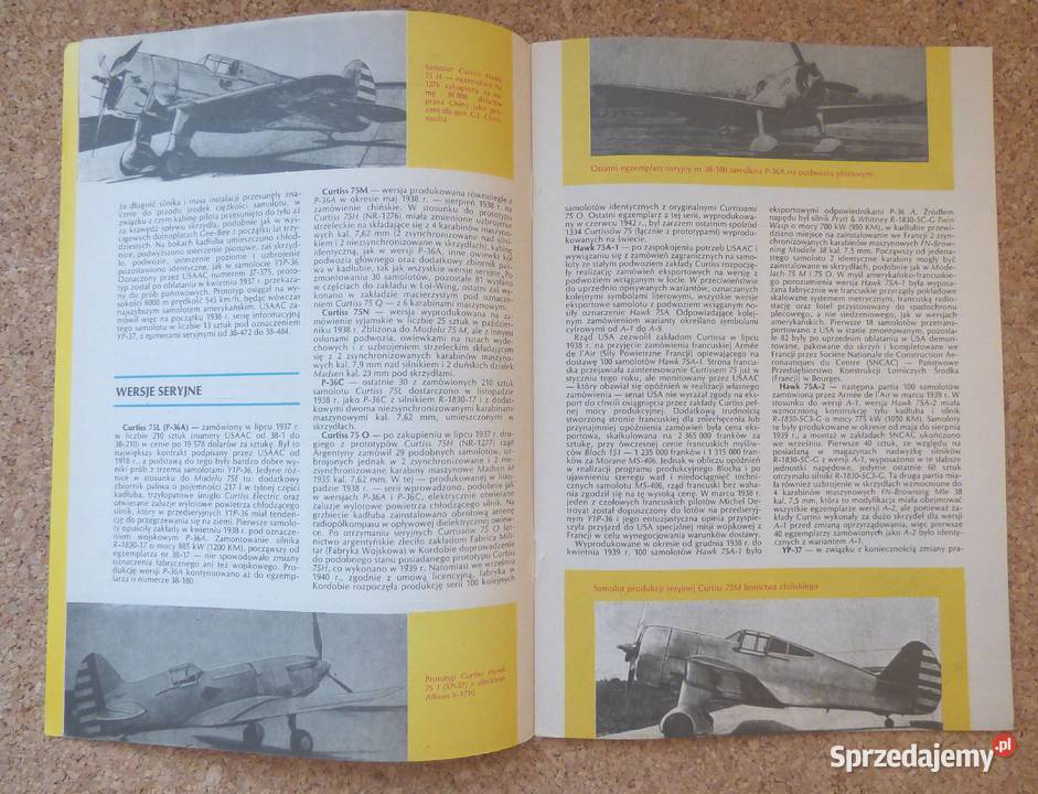 W Mietelski Samolot myśliwski Curtiss Hawk 75 militaria, broń, wojskowość