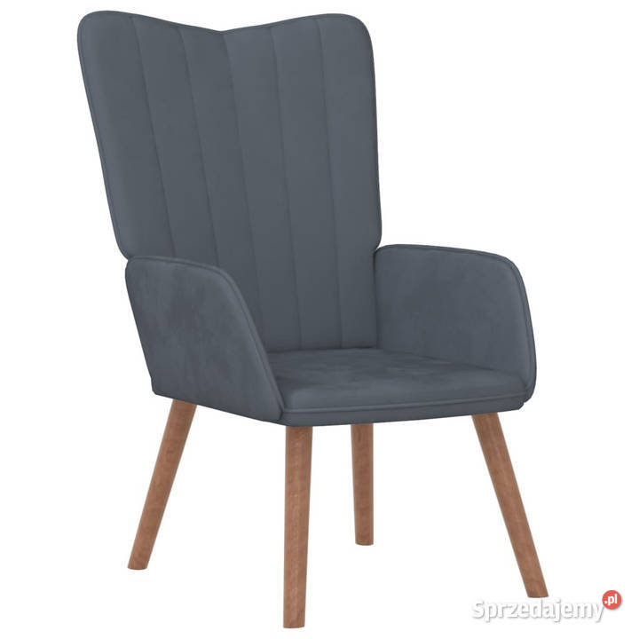 Fotel ciemnoszary obity aksamitem WM327656 sprzedam