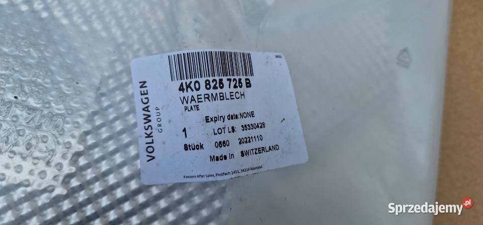 AUDI A6 A7 C8 OSŁONA TERMICZNA TŁUMIKA 4K0825725 Bieleń