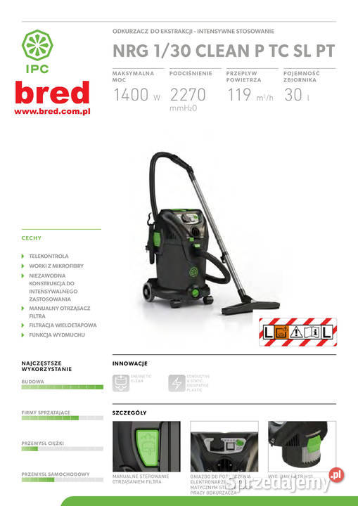 Odkurzacz specjalistyczny IPC NRG 130 CLEAN Bytów