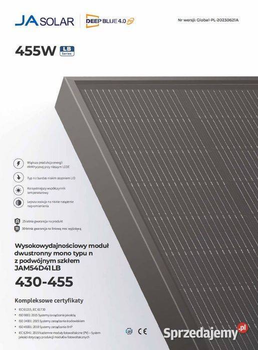 TOP Panel PV JA SOLAR 445W Bifacial Full Black