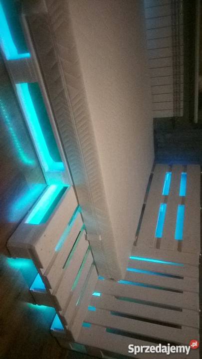 Modne łóżko z palet na wymiar Led w twojej śląskie Będzin usługi budowlane