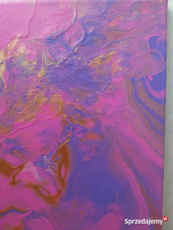 Złoty Róż obraz pouring akrylowy 4040 Ciechanów sprzedam