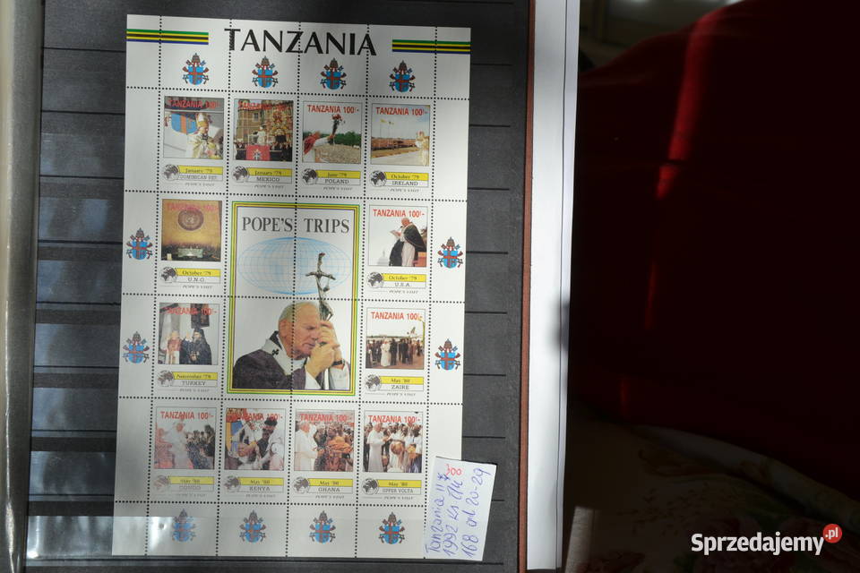 Znaczki Papież Ja 168n Paweł II Tanzania II Ks Sobótka