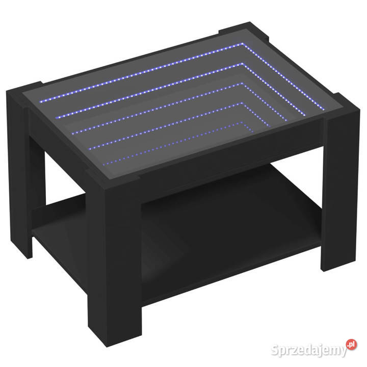 Stolik kawowy z LED czarny 73x53x45 materiał Warszawa sprzedam