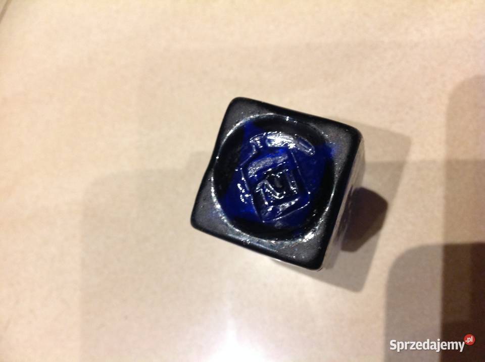 Szklana Buteleczka Niemiecka Niebieskie Szkło