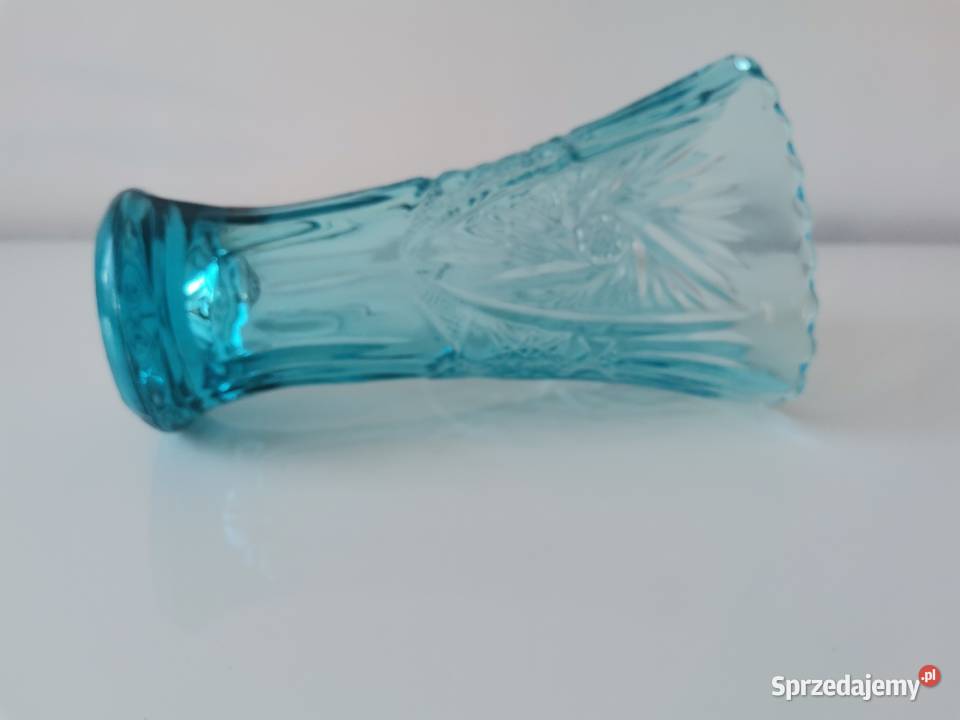 Stary turkusowy wazon Rozety 2259 HSG Ząbkowice śląskie Katowice