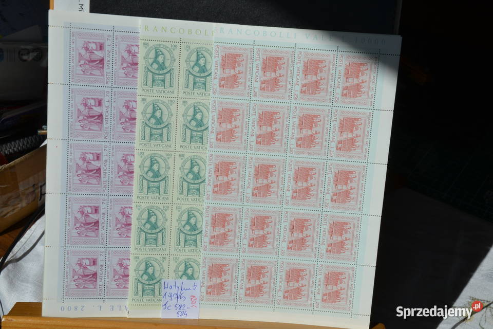 Znaczki Watykan Arkusze Sc 582584 dolnośląskie Sobótka