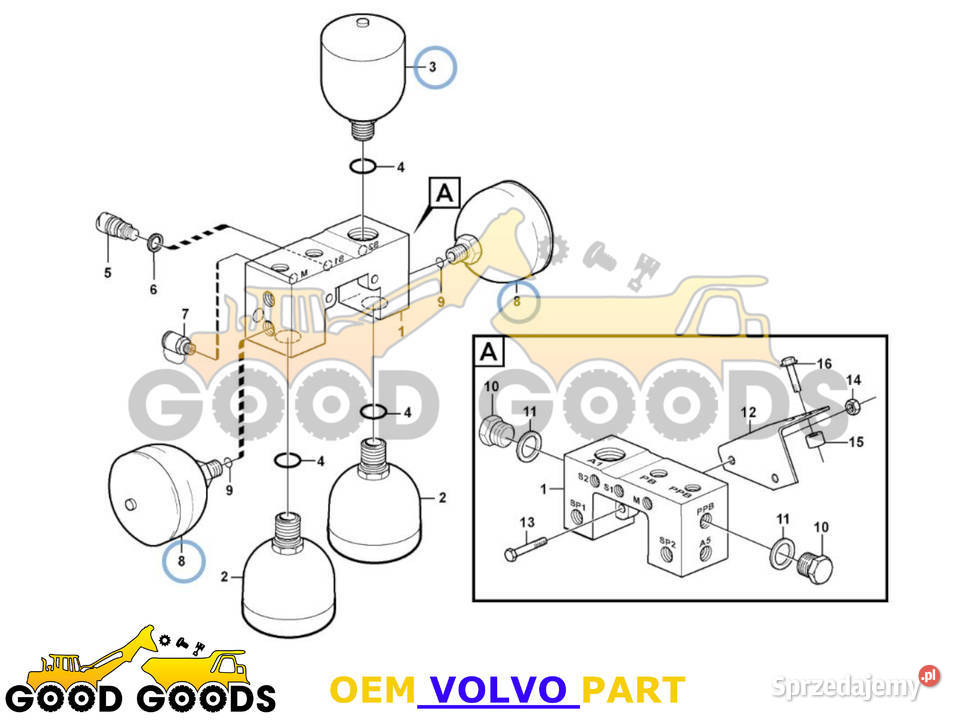 VOLVO AKUMULATOR GAZOWY 11173688 15187036 Władysławów