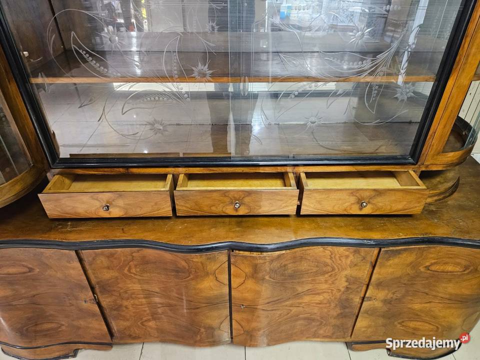 Piękny duży kredens stara komoda witryna z