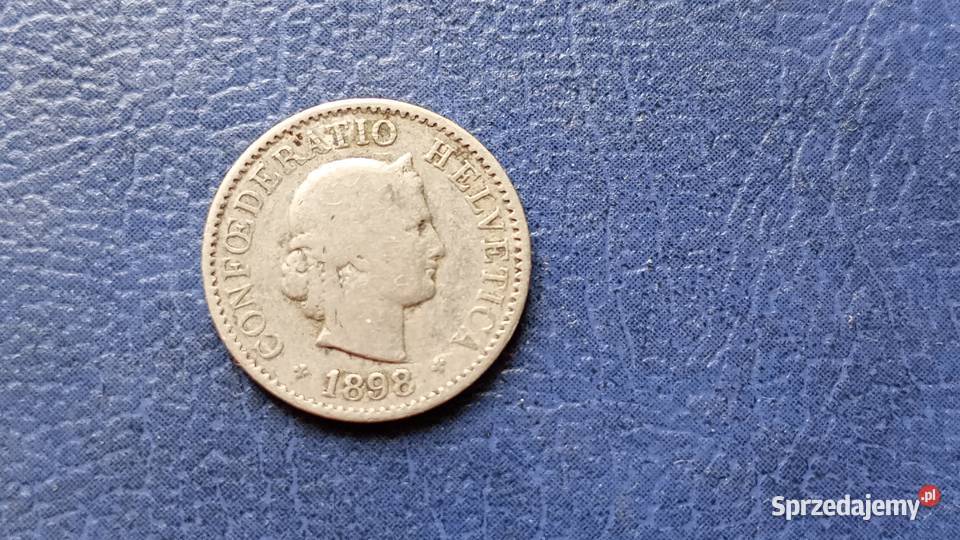 Stare monety 5 rappen 1898 Szwajcaria Lesko