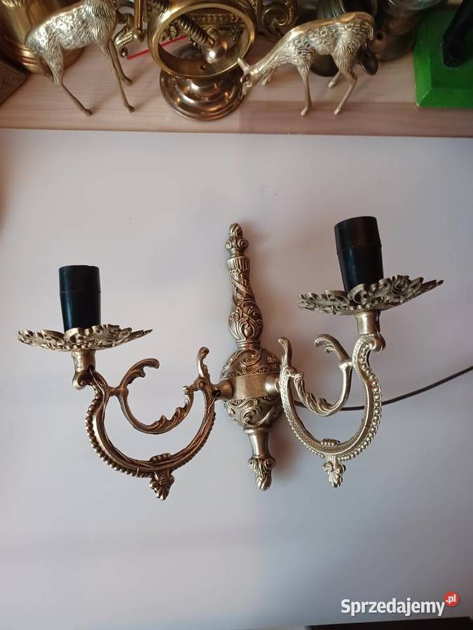 Piękny masywny mosiężny kinkiet wielkopolskie Poznań
