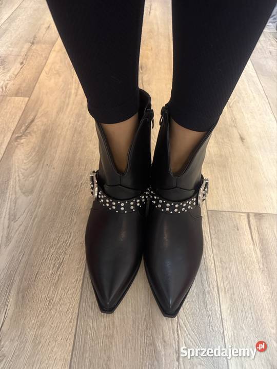 41 Czarne bogato zdobione botki kowbojki Kraków