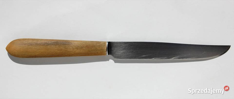 Nóż stołowy rękojeść z rogu art deco Szwajcaria Lublin