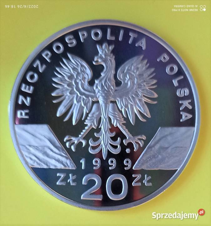 Moneta srebrna 20 1999 Wilk Wrocław sprzedam