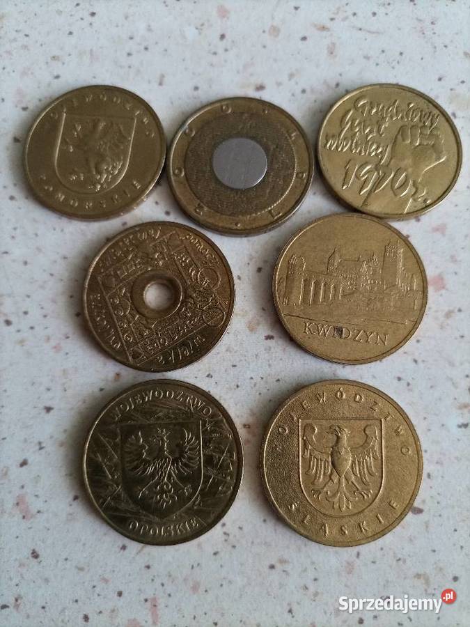 W komplecie 7 różnych monet kolekcjonerskich o nominale 2zł.