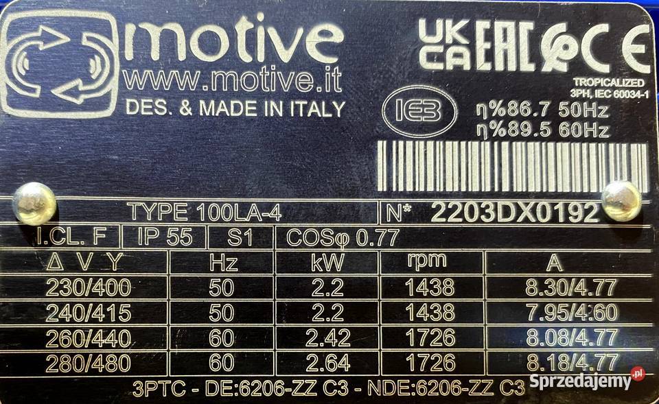 silnik elektryczny 22kW 1438obr 3fazowy IE3 kujawsko-pomorskie Pigża