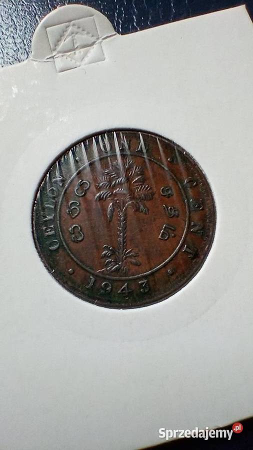 Stare monety 1 cent 1943 Cejlon Numizmatyka