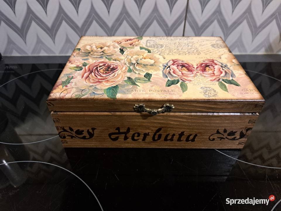 Herbaciarka róże vintage pudełko na herbatę Pojemniki na żywność Kędzierzyn-Koźle