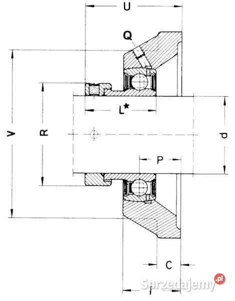 Łożysko z obudową czworokątne kompletne PCJ40 Kamionna