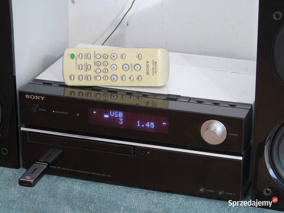 Wieża Sony HCDHX3 pilot USB mp3 CD RDS AUX kol Wieże i miniwieże Jasło