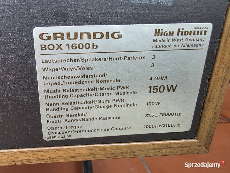 kolumny grundig box 1600B vintage śląskie Chełm Śląski