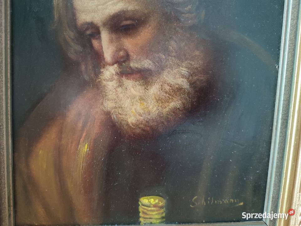 Piękny obraz olejny portret sygnowany Malarstwo Łódź