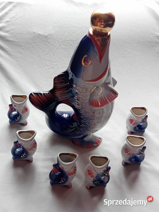 Zestaw karafka kieliszki Ryby Połonne CCCP Koźminek