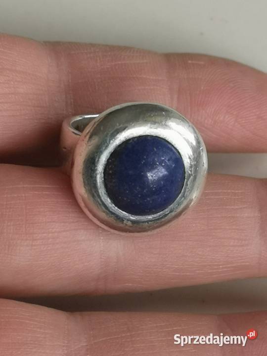 Pierścionek z lapis lazuli srebro vintage kujawsko-pomorskie Toruń
