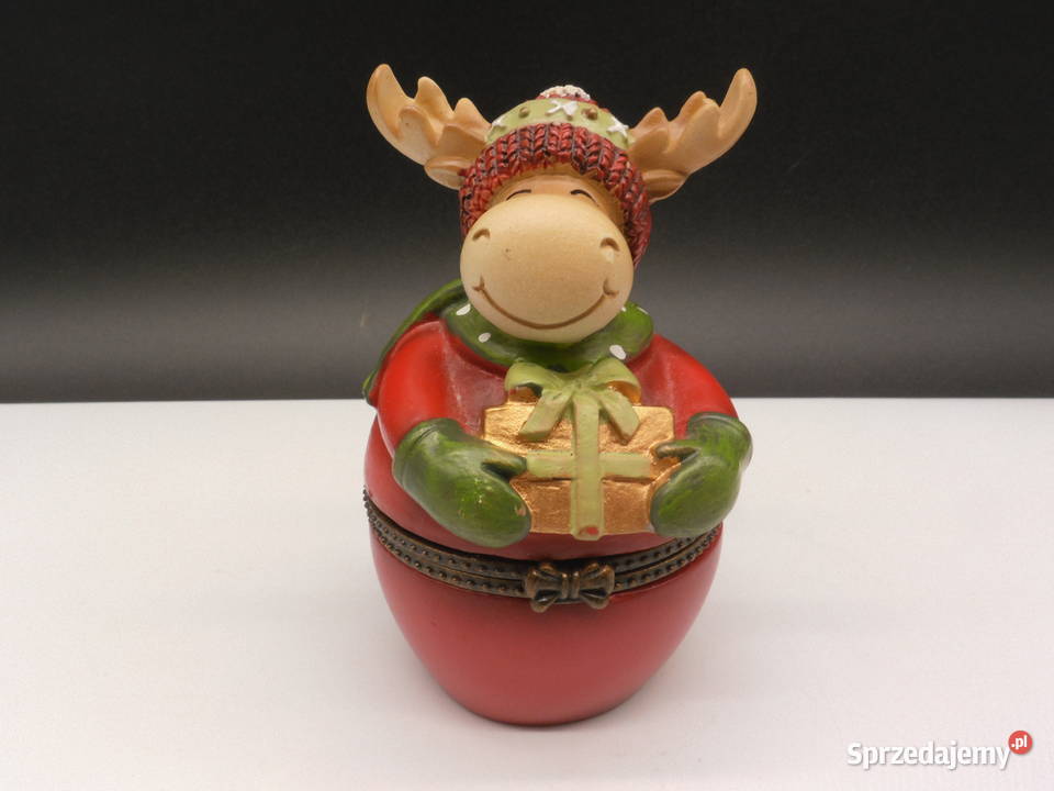 ŚWIĄTECZNA SZKATUŁKA PUZDERKO UROCZY ŁOŚ RENIFER Raszków