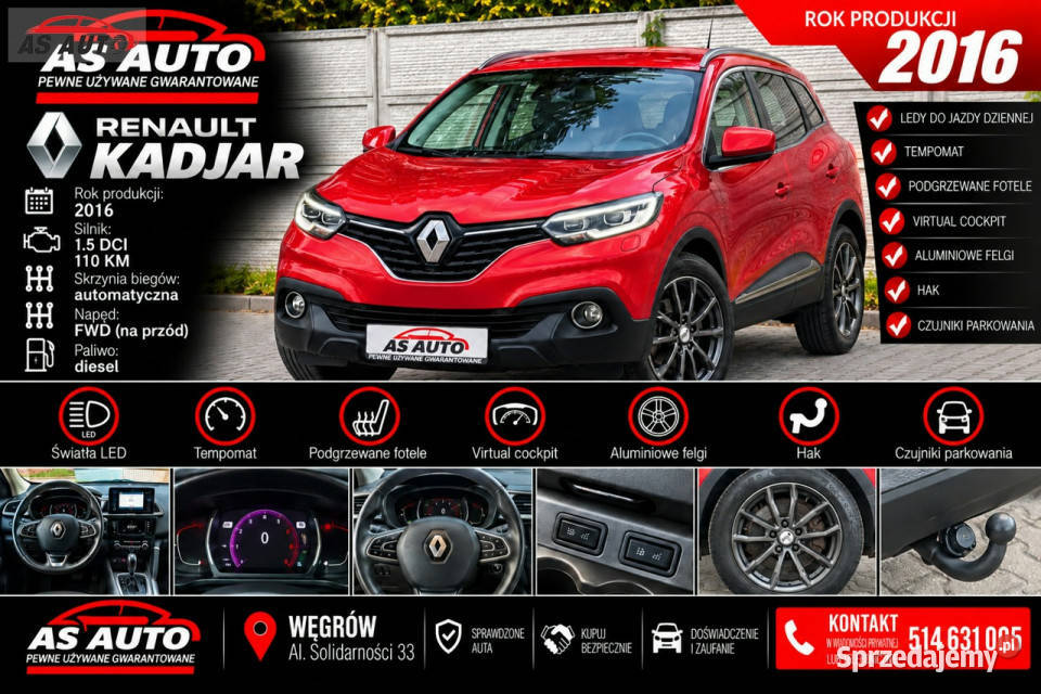 Renault Kadjar 15DCi 110 nieuszkodzony