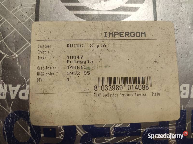 Koło pasowe Fiat 55190581 Impergom 10047 140615 elementy napędu Tychy