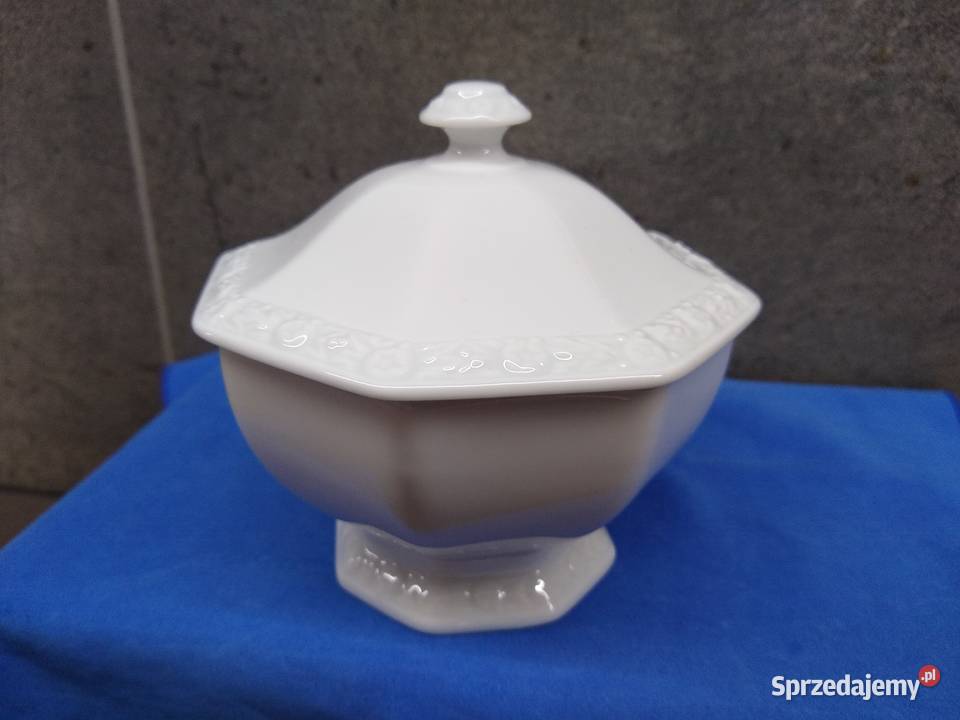 Pojemnik konfitury dodatki Rosenthal Maria Biała Porcelana i szkło wielkopolskie Kalisz