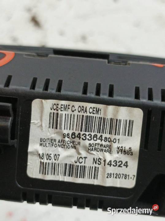 WYŚWIETLACZ 9664336480 Peugeot 308 I 20072014 osobowe Liczniki i zegary świętokrzyskie sprzedam