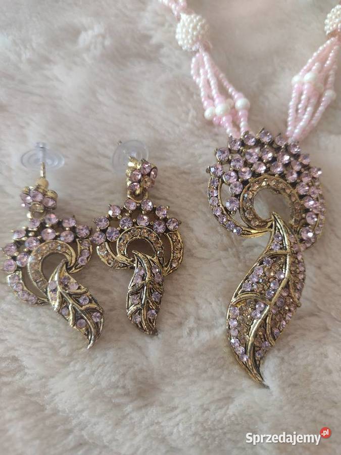 Zestaw biżuterii Naszyjnik Kolczyki perełka Kraków