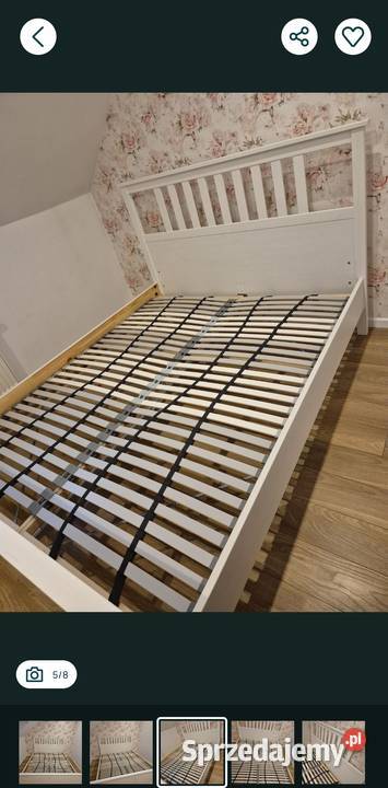 Łóżko drewniane białe Ikea 160x200