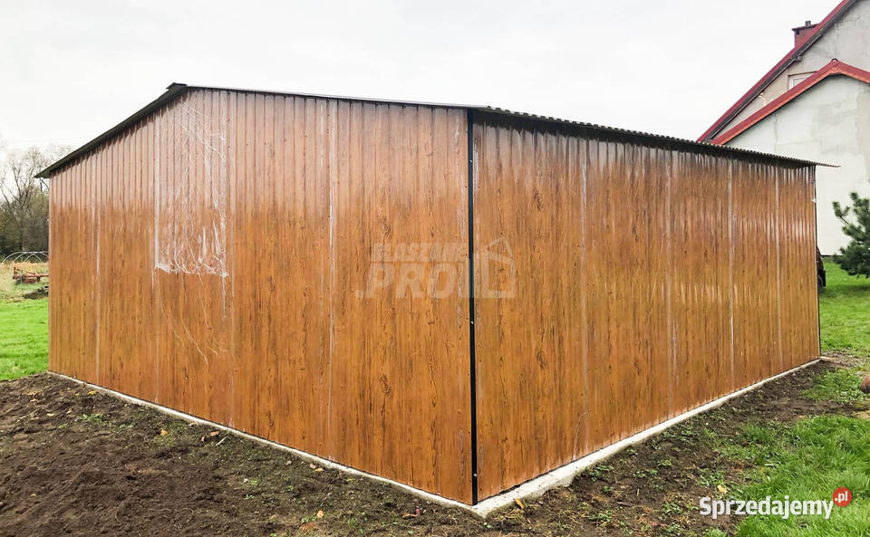 Garaz blaszany 6x6 2x Brama dwuskrzydłowa Międzybłocie
