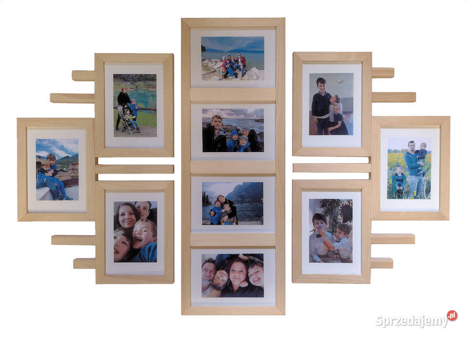Drewniana Multirama Ramka Na 10 zdjęć 15x21 dolnośląskie Wrocław